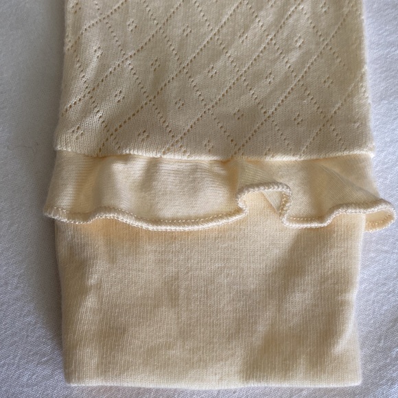 Anthropologie NWT Eloise Picot wrap top Victorian bed jacket pale butter yellow - Picture 8 of 11